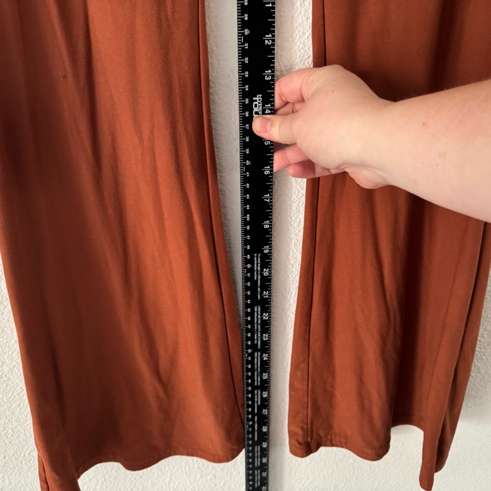 Boho Rust Buttery Soft Flare Leggings High Waisted Wide Leg XL Cozy Athleisure - Picture 10 of 14